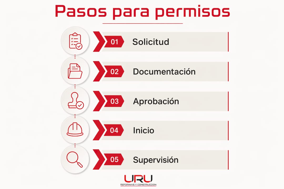 Guía visual con los pasos necesarios para solicitar permisos de obra en Orihuela Costa