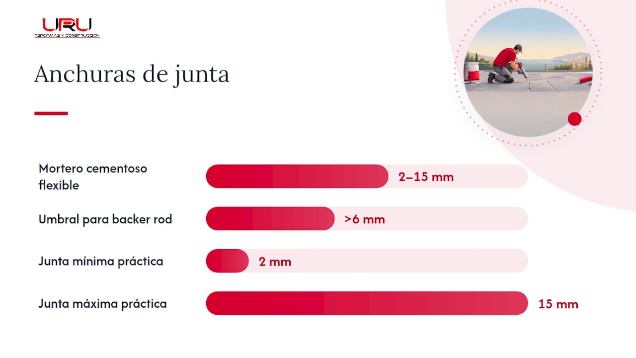 Materiales para el sellado de juntas en terraza: morteros, sellantes y membranas — overview diagram