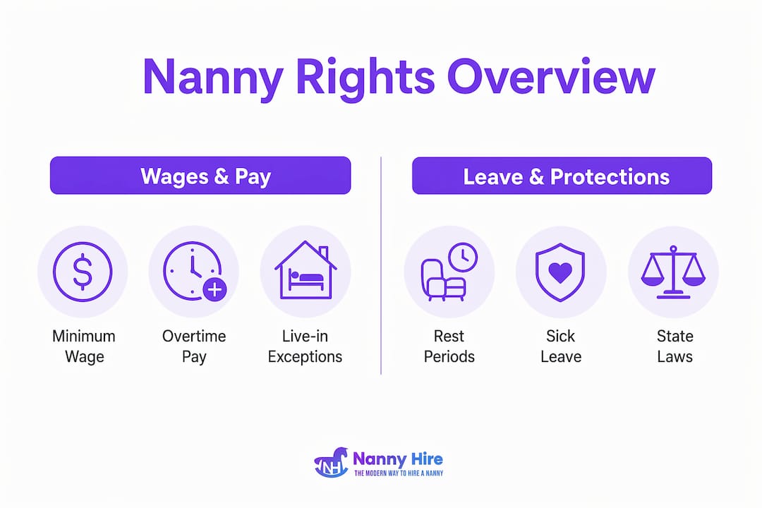 Infographic showing nanny rights categories and protections