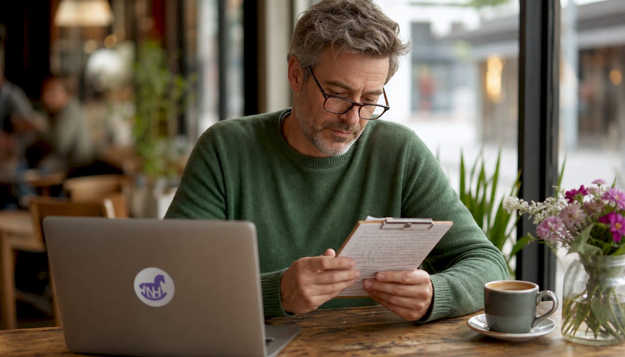 Parent reading a nanny’s daily homework note