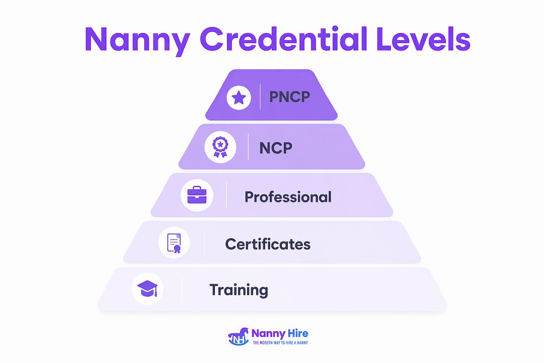 Infographic showing hierarchy of nanny credentials