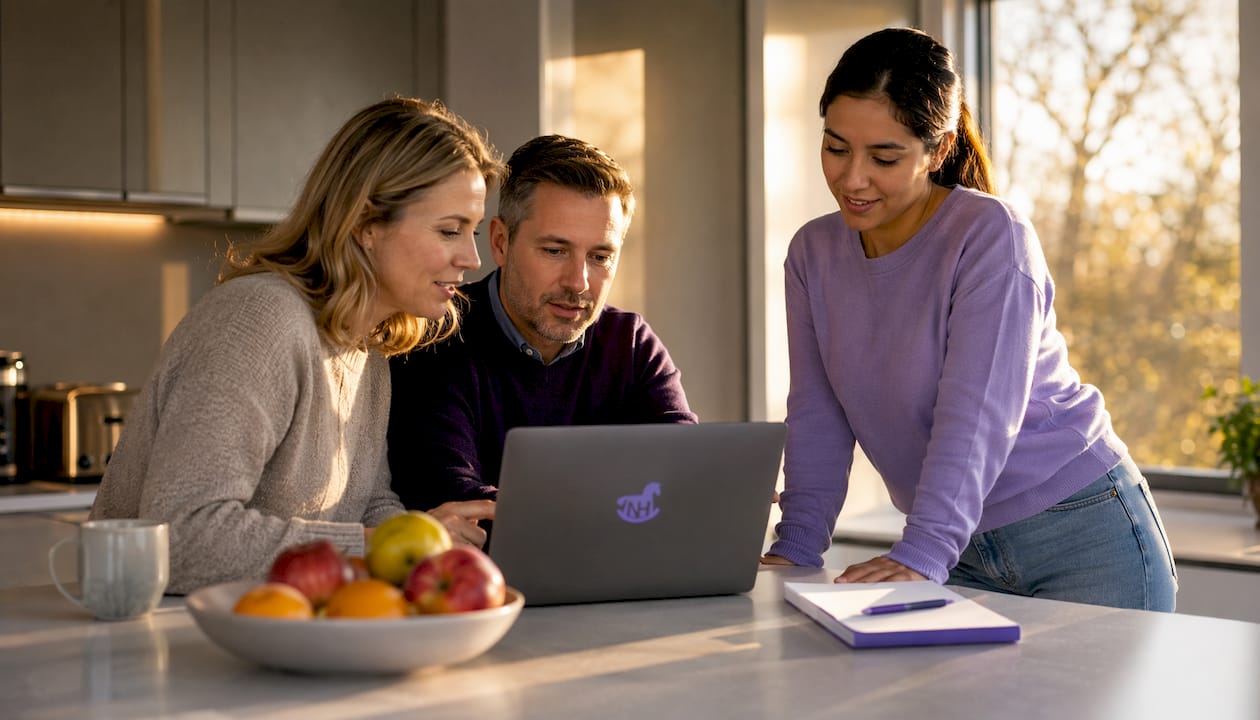 Family and nanny discussing PTO details