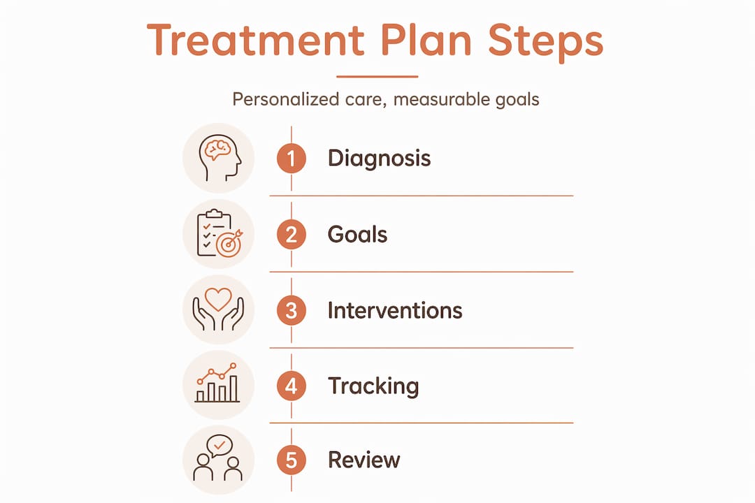 Infographic showing structured plan process steps