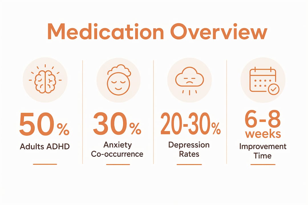 Infographic showing medication statistics and timelines