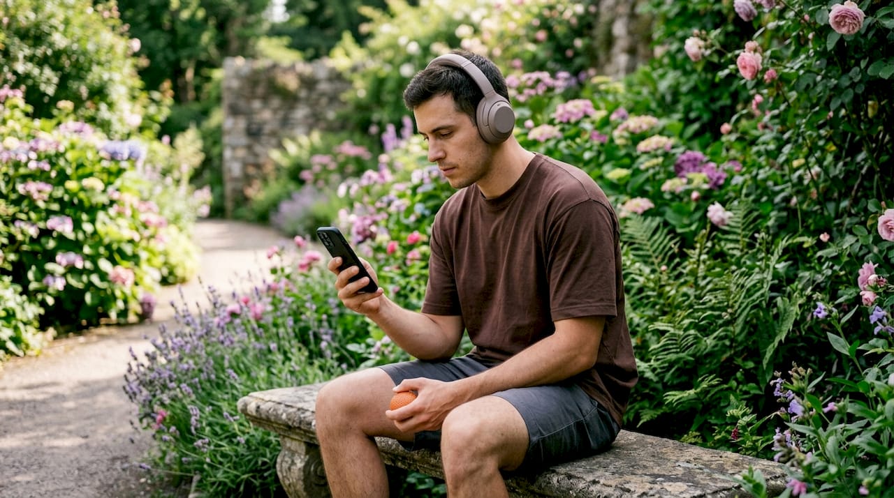 Man using sensory tools outdoors for ADHD