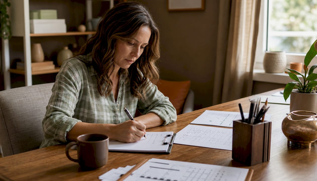 Clinician documenting ADHD evaluation notes