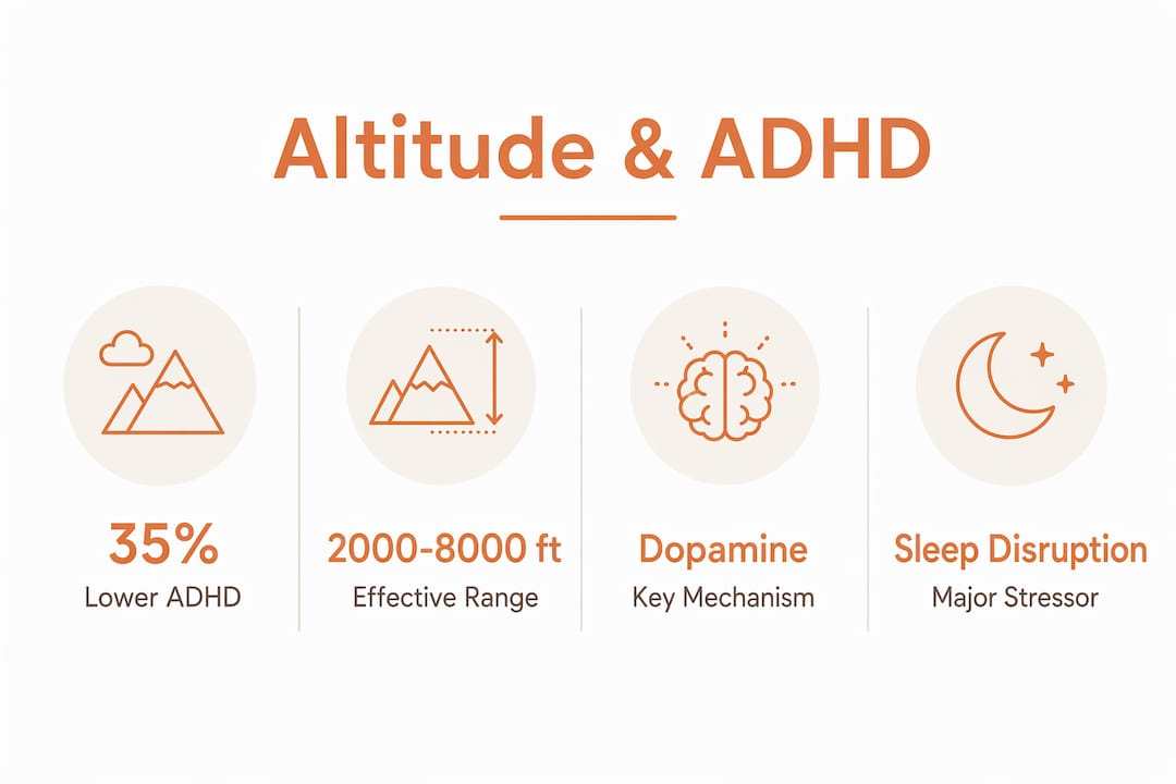 Infographic highlighting altitude's effects on ADHD