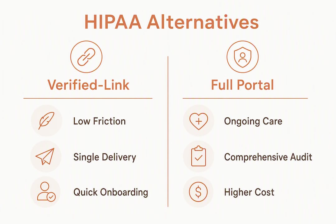 Comparison infographic of HIPAA alternatives
