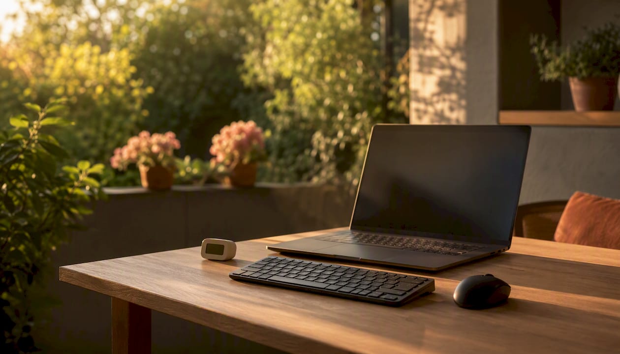 Setup for computer-based attention test
