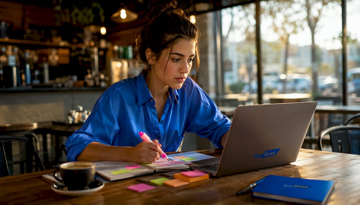 Especialista en marketing estudiando las tendencias de hashtags en TikTok Shop
