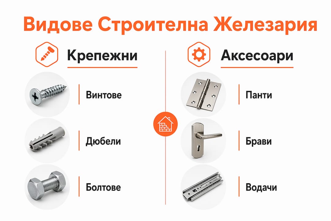 Инфографика, представяща двата основни вида строителна железария