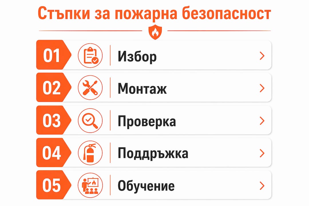 Инфографика: най-важните стъпки за безопасност при пожар