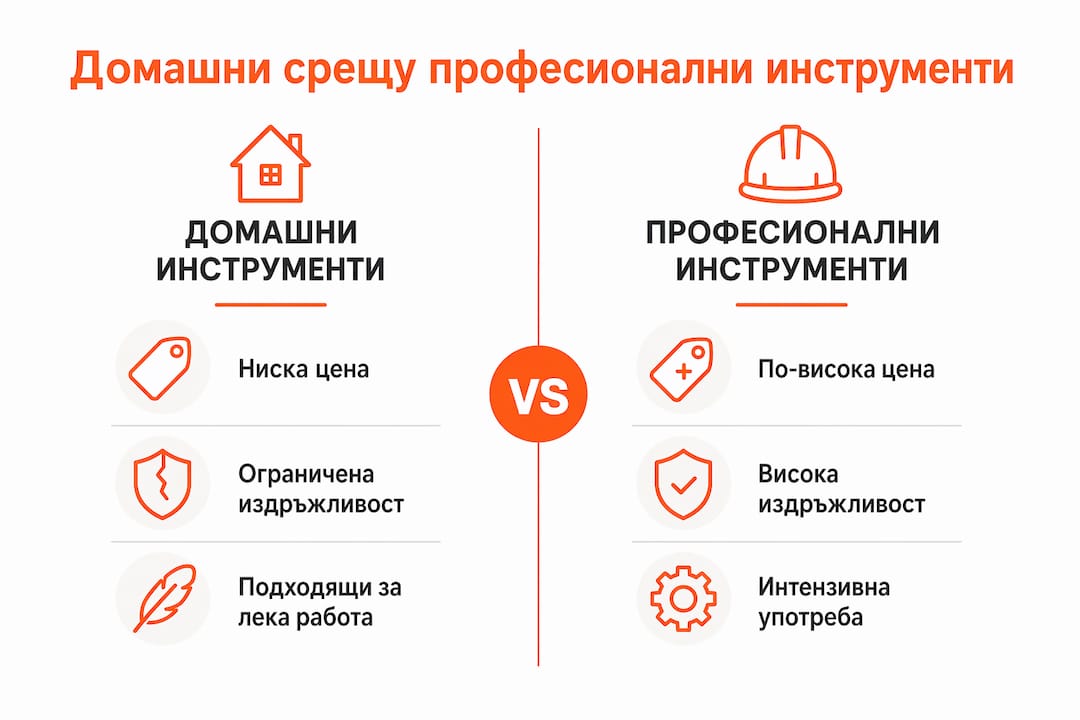 Сравнителна инфографика: кои са разликите между инструментите за домашна употреба и професионалните?