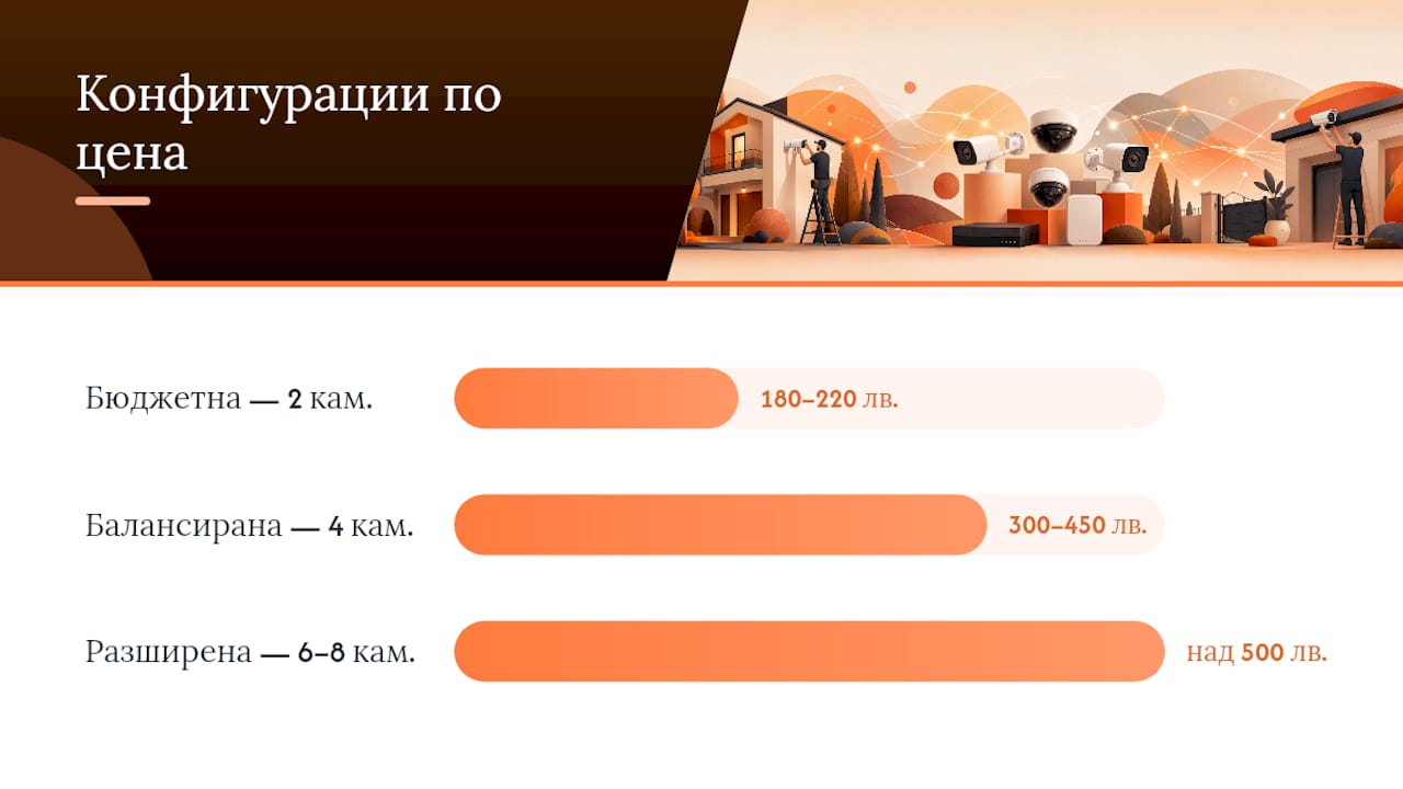 Сравнение на три варианта за видеонаблюдение