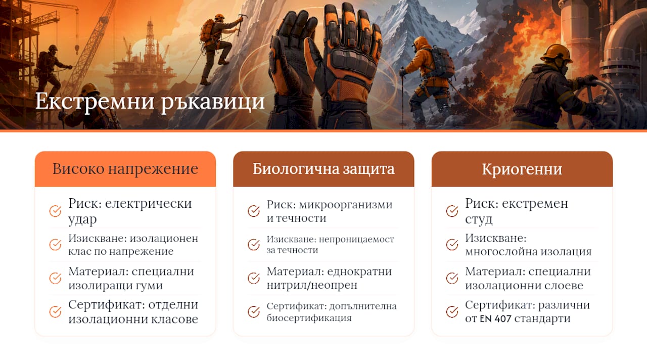 Специализирани ръкавици за екстремни условия — overview diagram