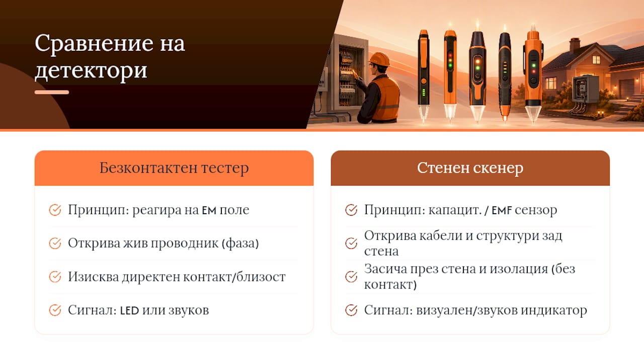 Сравнение между два вида детектори