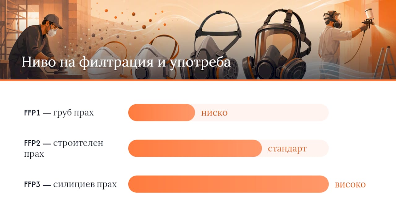 Сравнение между класовете маски FFP1, FFP2 и FFP3