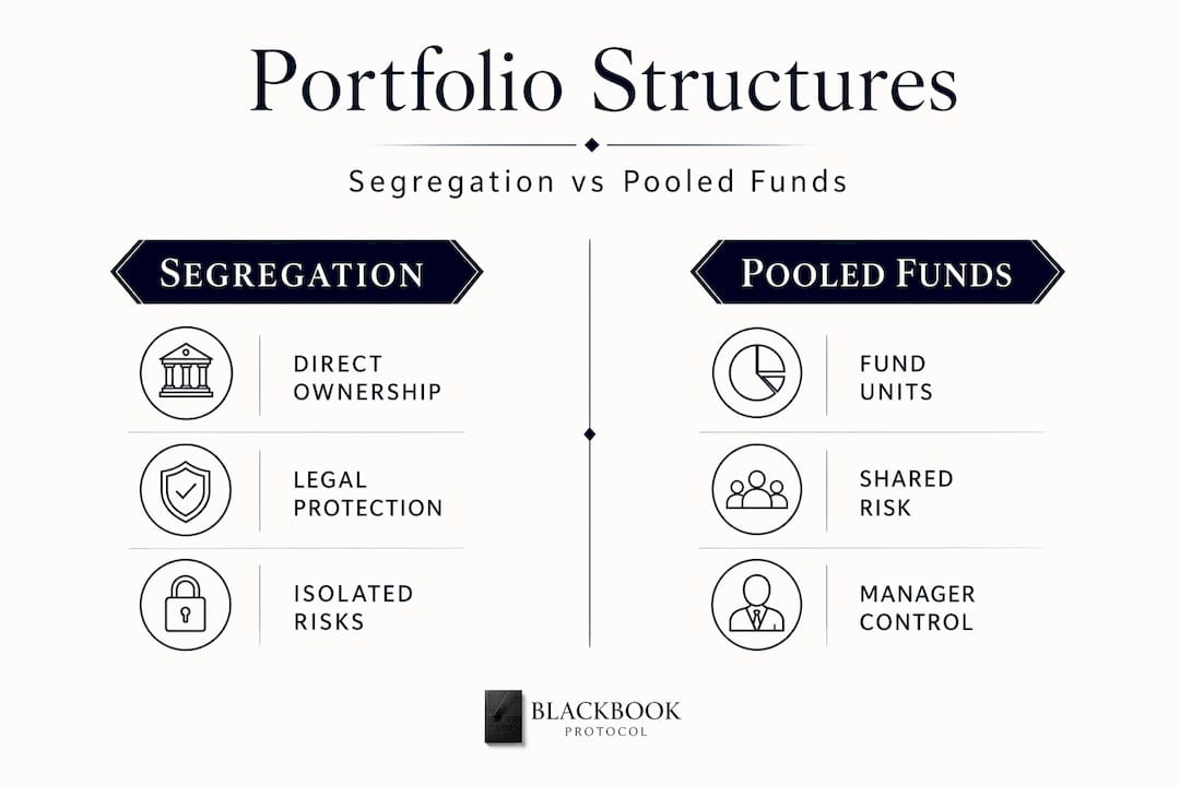 Infographic comparing segregation and pooled funds