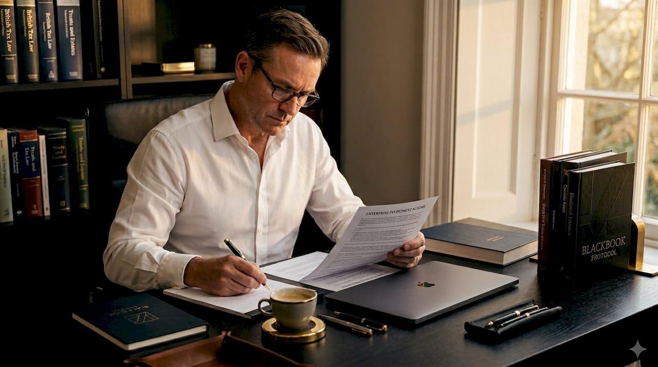 Investor reviewing EIS tax incentive paperwork