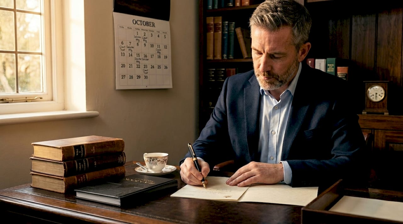 Person drafting letters of wishes document