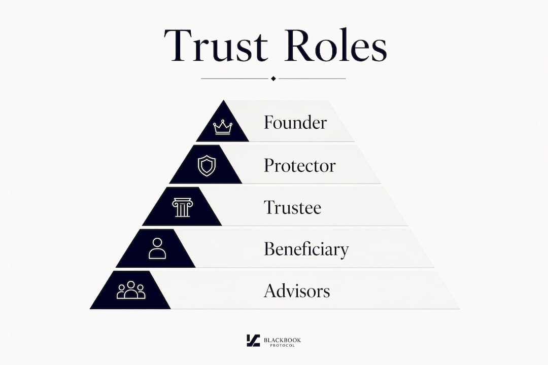 Infographic showing hierarchy of trust roles