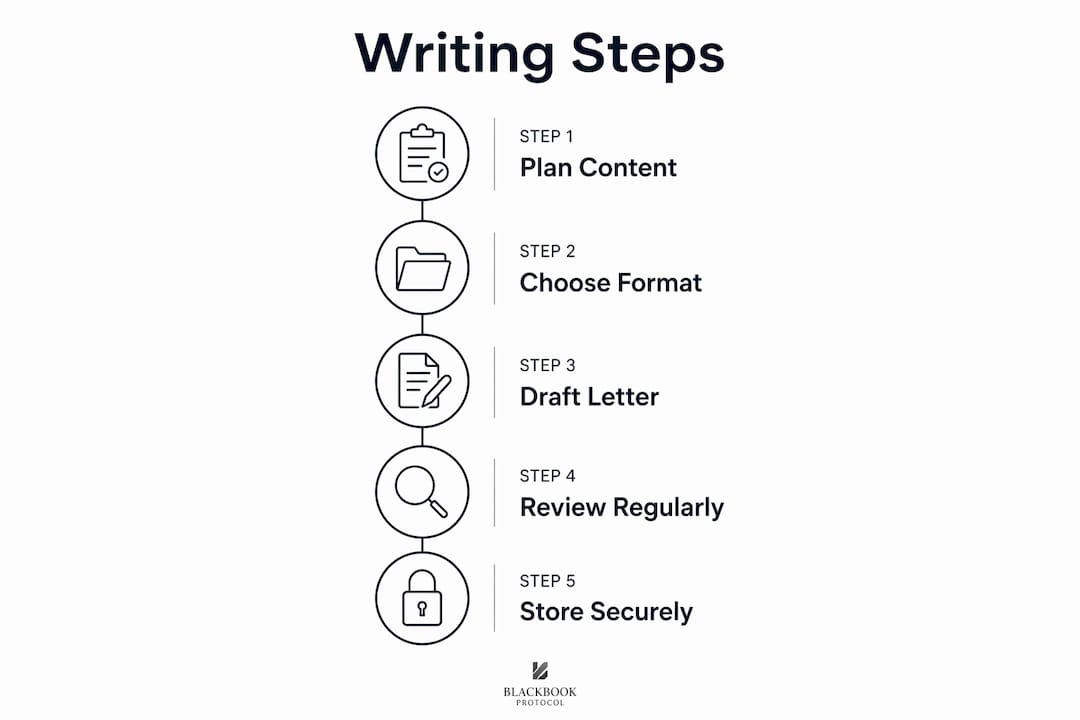Infographic showing letter of wishes writing steps