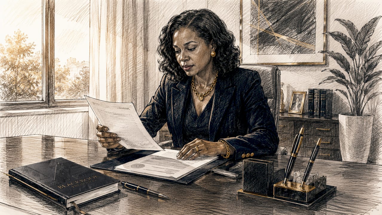 Trustee examining legal trust documents