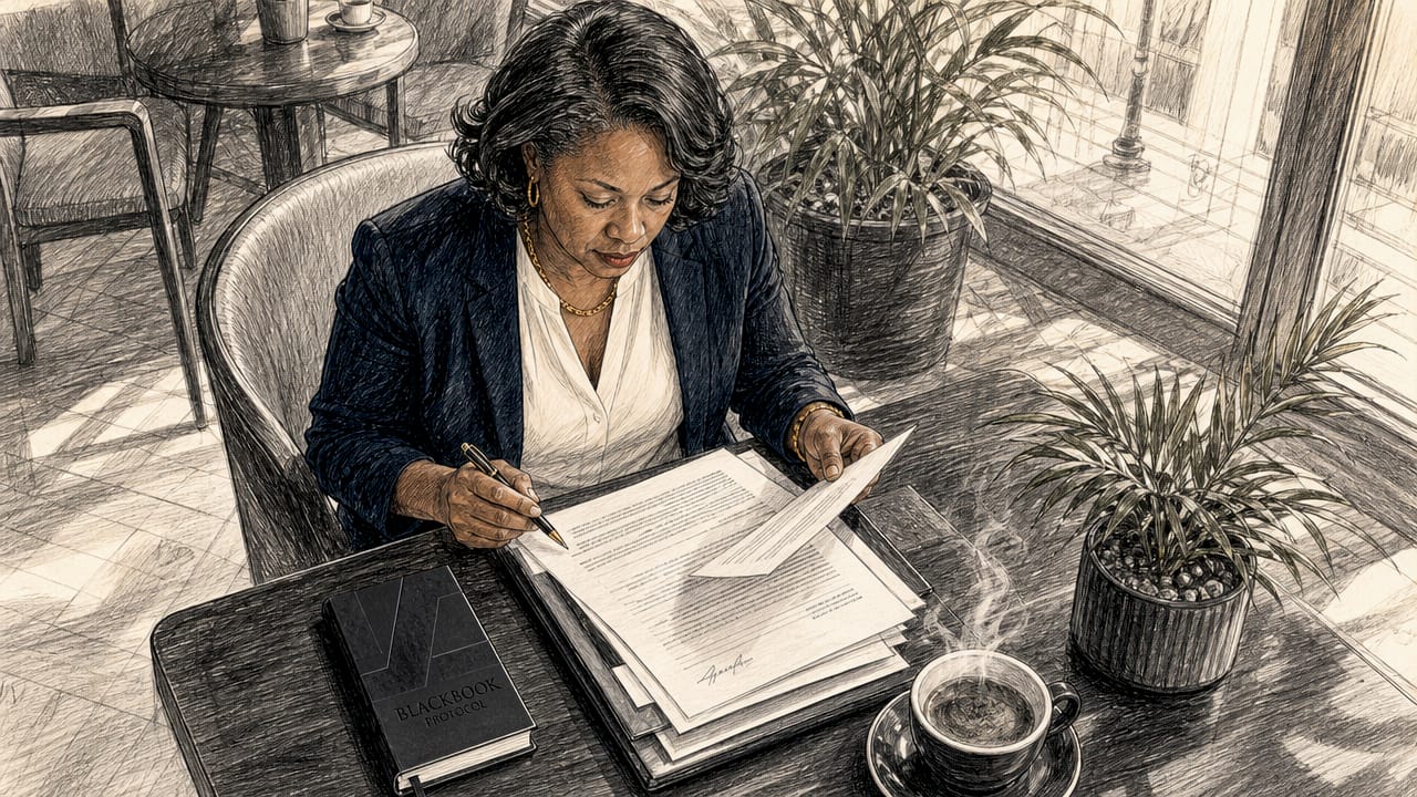 Professional woman reviewing trust documents