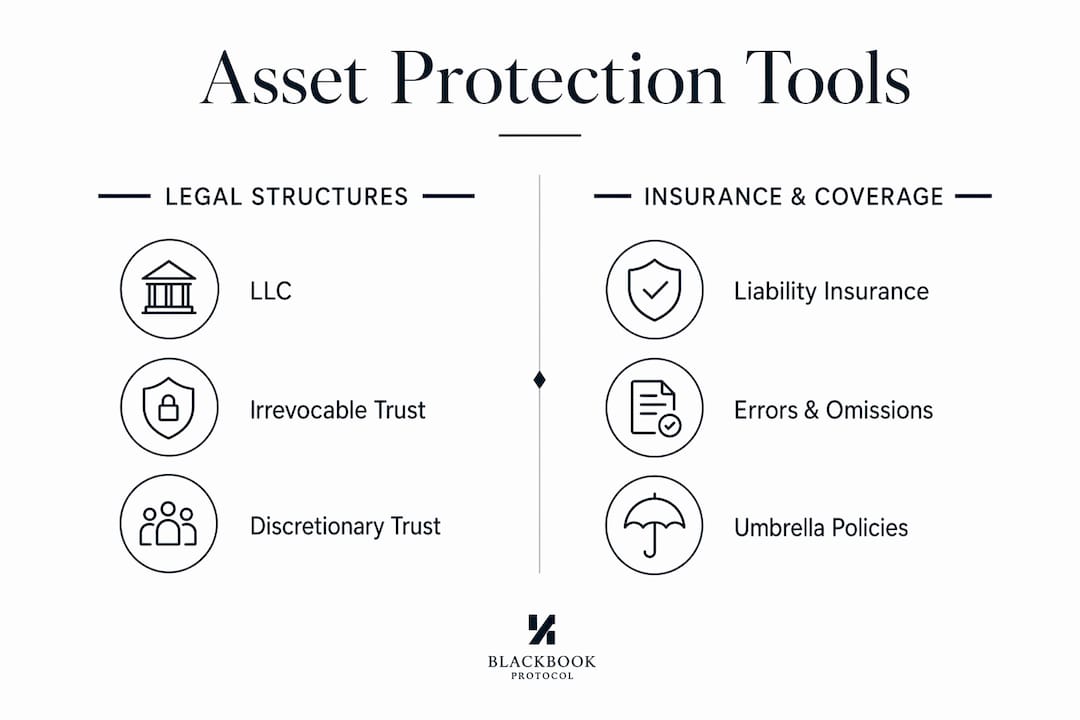 Infographic comparing asset protection tools and benefits