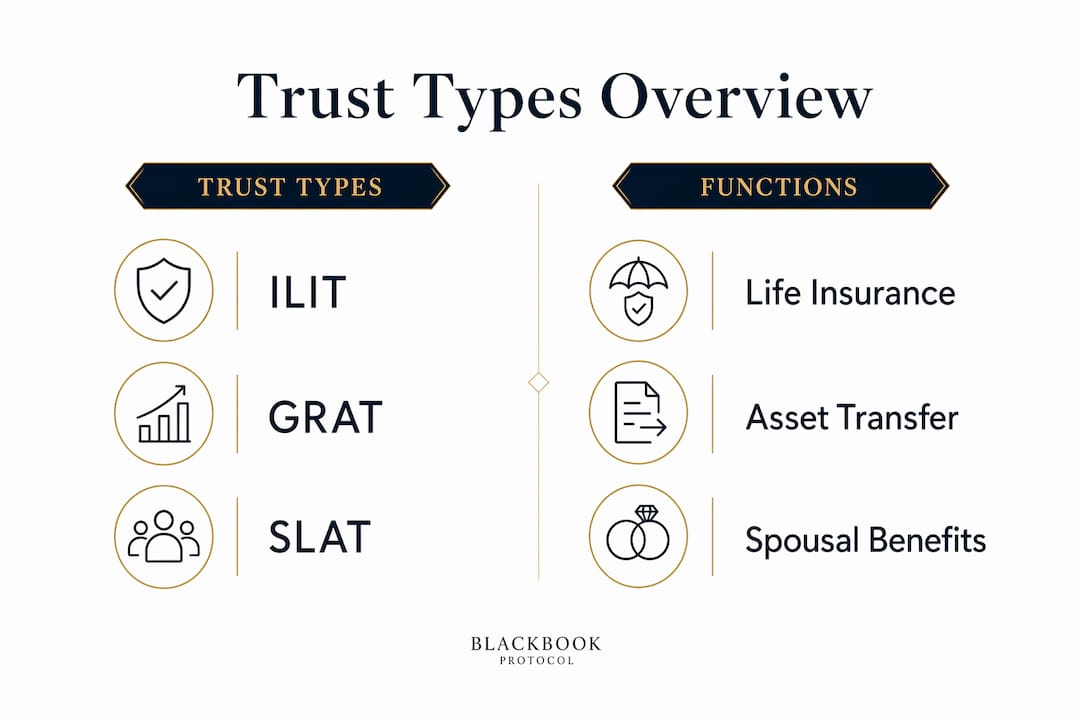 Infographic comparing trust types and their functions
