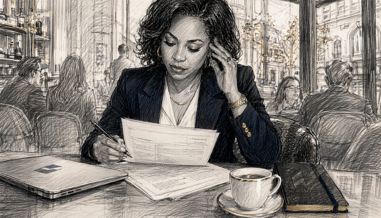 Compliance officer reviewing disclosure documents