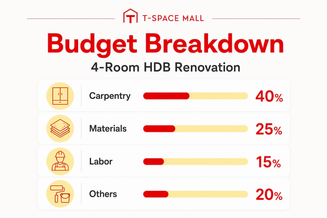 Infographic with renovation budget allocation steps