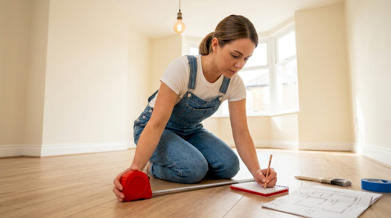 Measuring empty bedroom dimensions after renovation