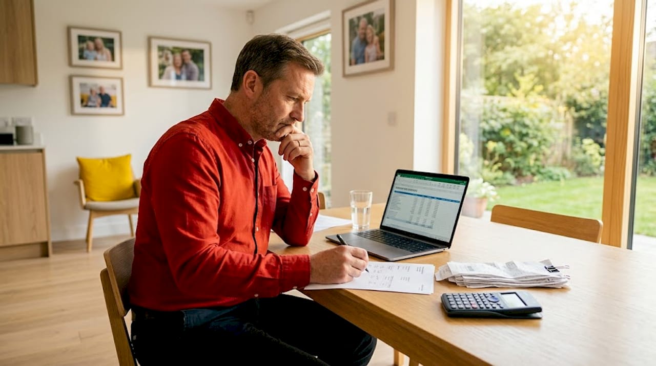 Man calculating home renovation costs