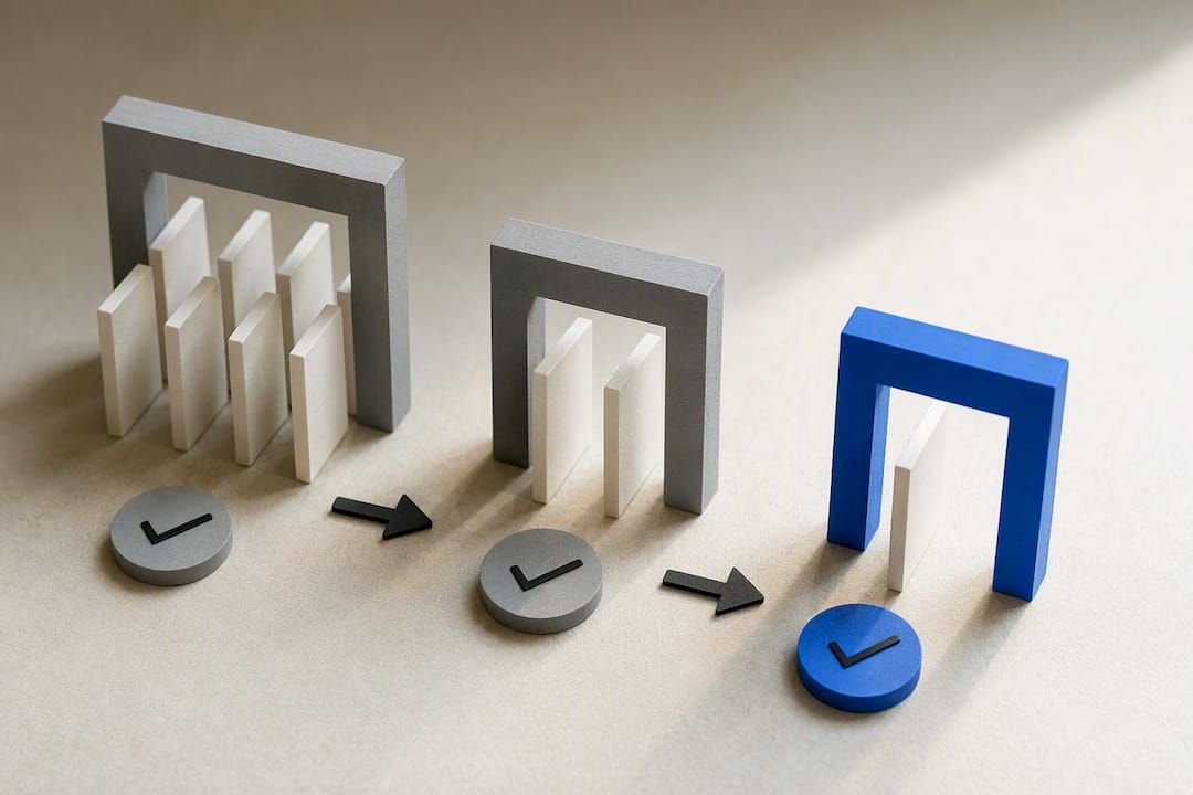 AI workflow moving through approval stages