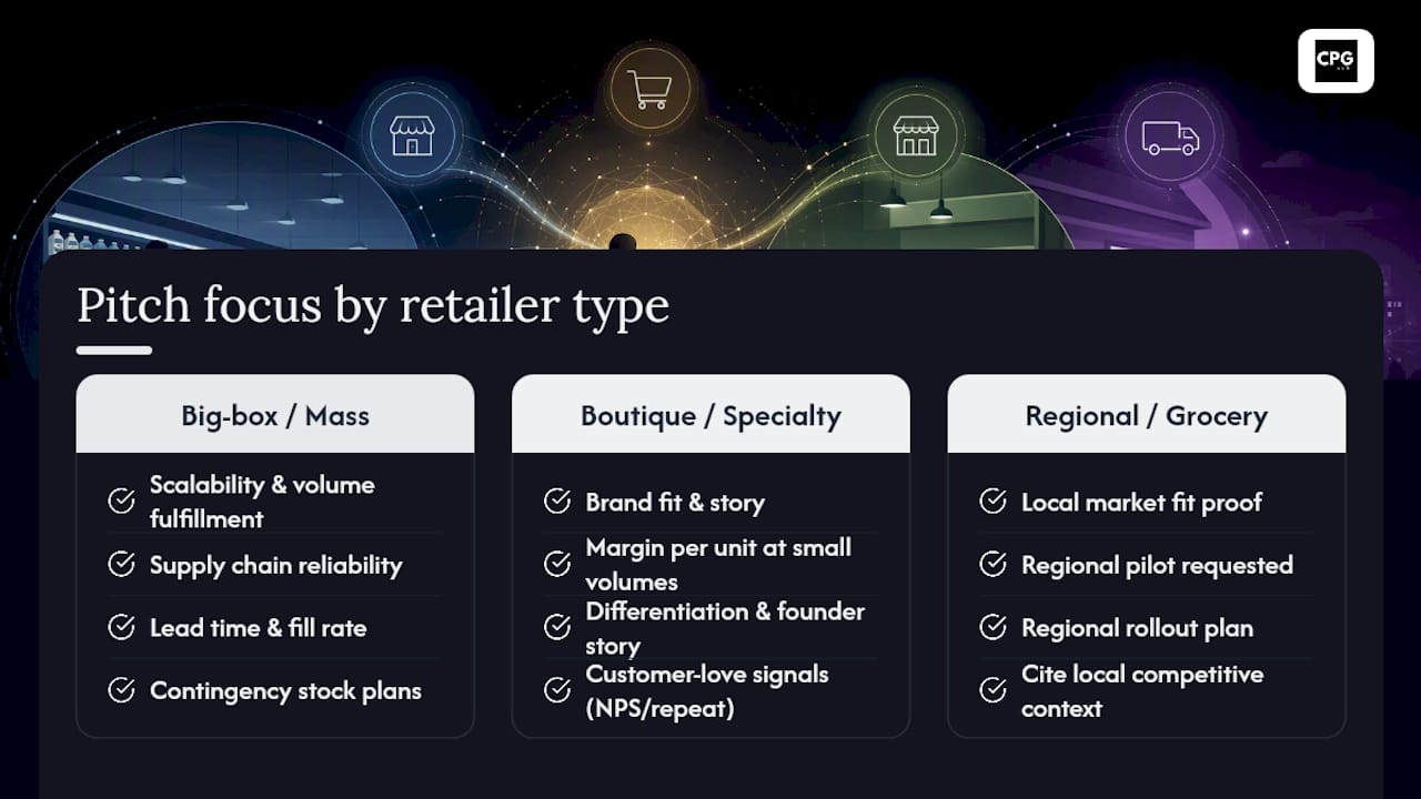 How Do You Adjust the Pitch for Different Retailer Types? — overview diagram
