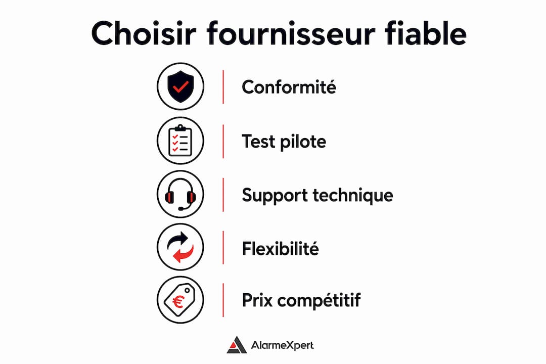 Infographie : les étapes clés pour bien choisir son prestataire d’alarme