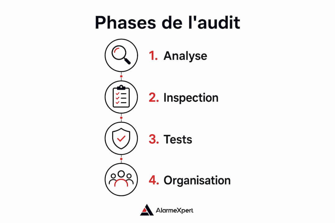 Schéma récapitulatif des étapes clés d’un audit de sécurité