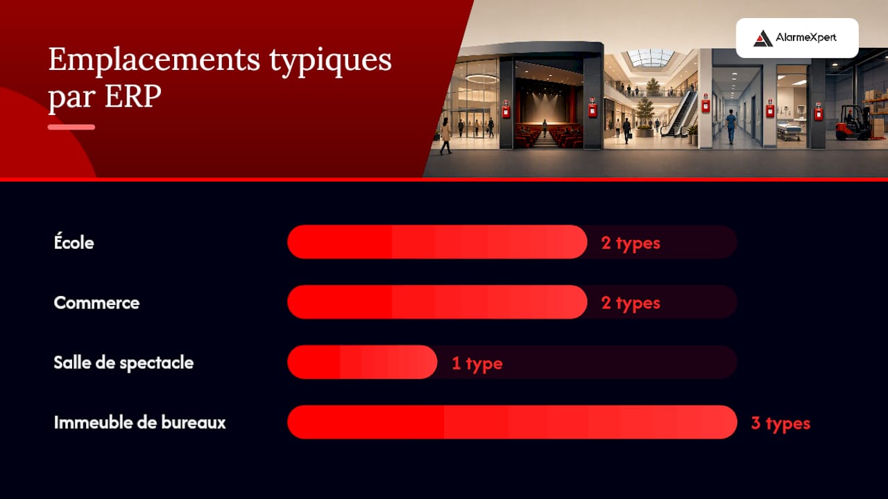 Emplacements des déclencheurs dans quatre types d’ERP