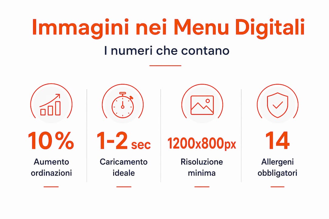 Infografica con dati e immagini dedicate ai menu digitali