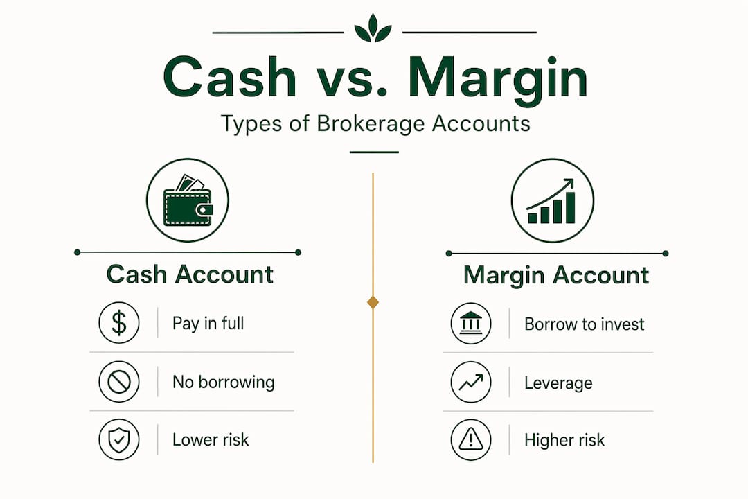 Infographic compares cash and margin accounts