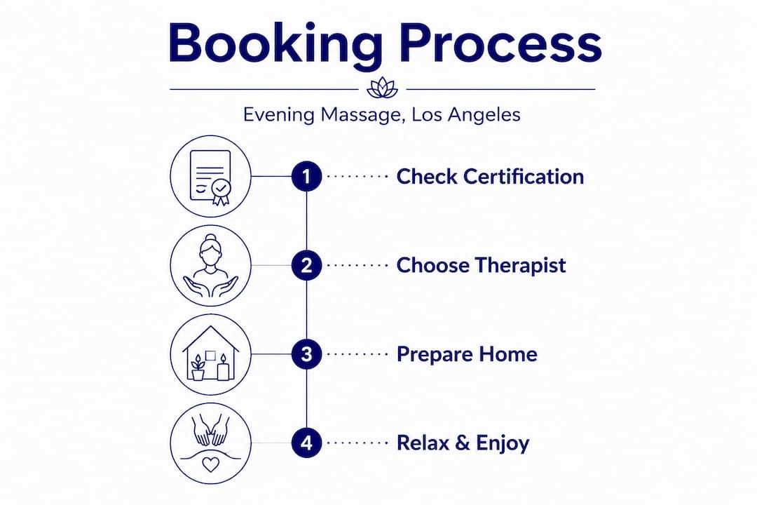 Infographic steps to book evening massage