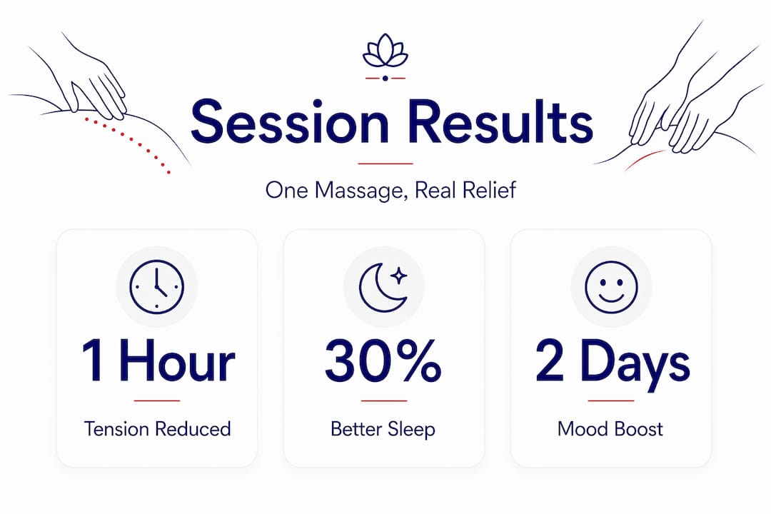 Infographic showing massage session benefits