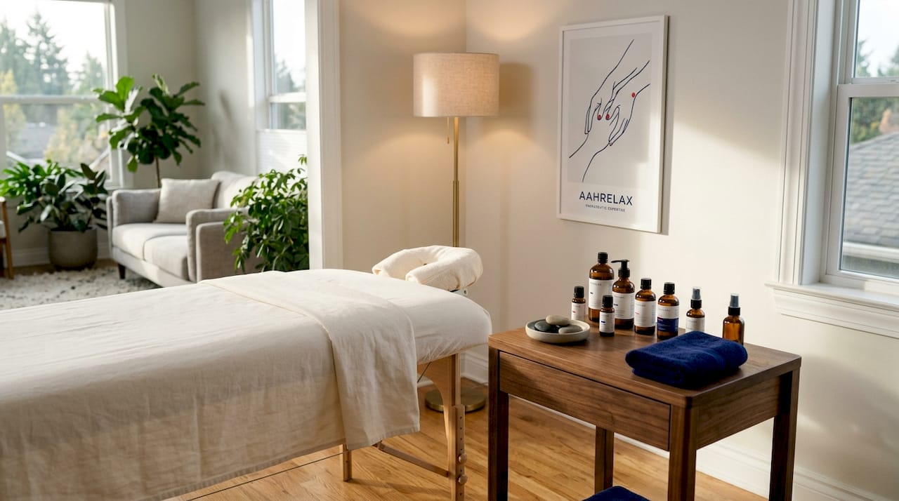 Prepared home spa treatment area