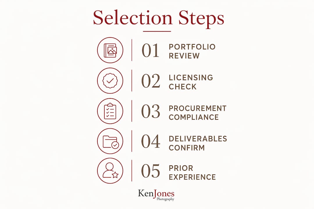 Infographic depicting photographer selection steps