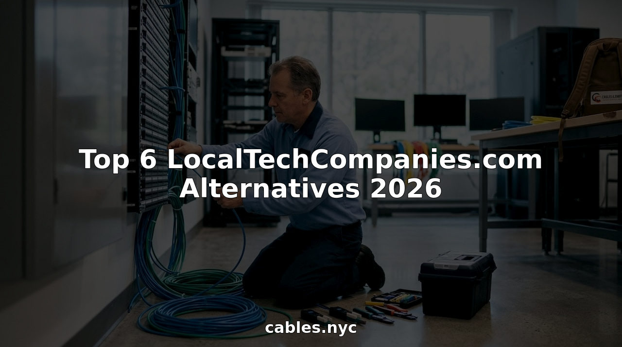Network engineer installing structured cabling in server room