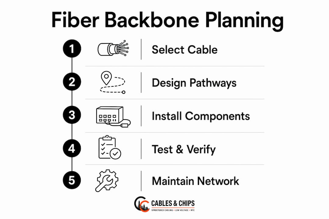 Infographic showing fiber backbone planning steps