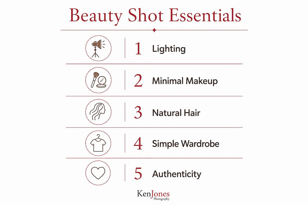 Infographic outlining key beauty shot elements