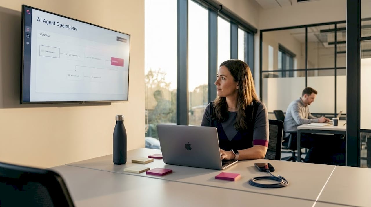 Operations manager working with ai dashboard