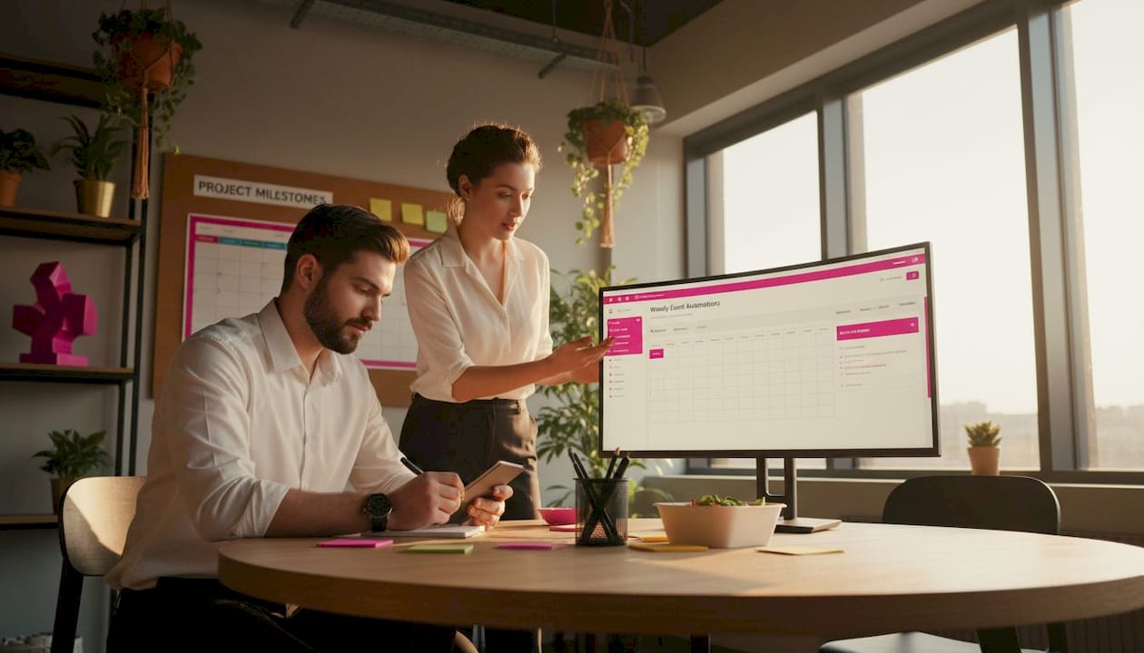 Team configuring advanced AI scheduling features